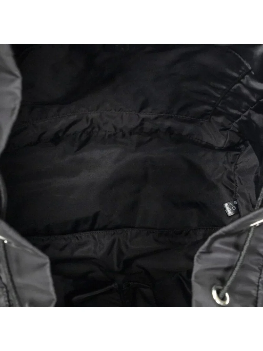 Gucci Drawstring Flap Backpack Black GG Nylon Canvas